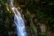 Scenic view of raging waterfalls with long exposure