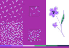 Vector Design Of A Postcard With A Purple Decoration Of Flowers