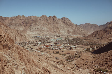 Sticker - Aerial view of Saint Catherine City in Sinai, Egypt