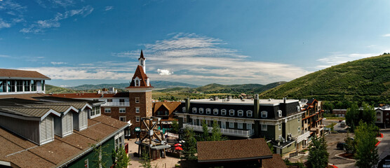 panorama view of a beautiful park in park city, utah, united states of america