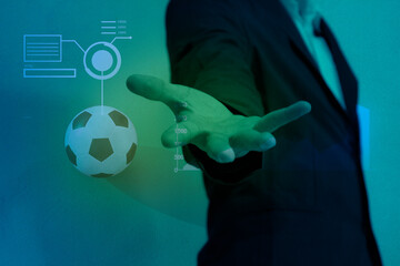 business in football club and soccer team manager, sport betting concept 