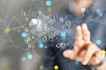 Aufkleber - Business intelligence analyst dashboard on virtual
