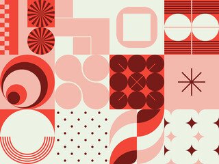 Aufkleber - swiss art aesthetics vector graphics made with abstract geometric shapes and elements