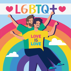 Sticker - lgbtq lettering with gays