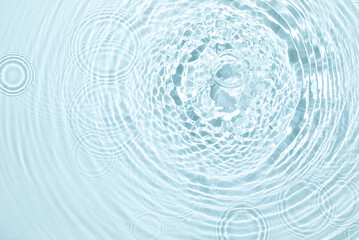 Wall Mural - The texture of water on a blue background.