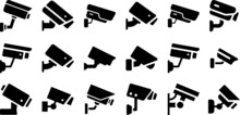Security Camera Icon Set. Camera Object Security Icon. CCTV Simple Icon Set. Collection Of Cctv. CCTV Security Cameras Vector Icons Set, Video Surveillance