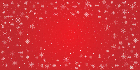 Christmas red background with white snowflakes