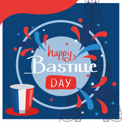 Canvas Print - bastille day poster