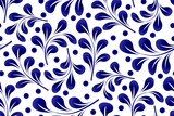Fototapeta Tulipany - Floral pattern blue and white.jpg