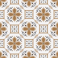 floral tile pattern vector