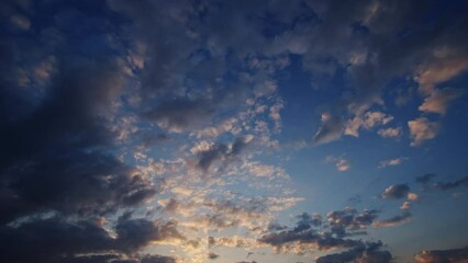 Wall Mural - clouds in the blue sky on a summer day timelapse