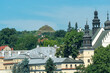 Krakow, Poland: Convent of Norbertine Sisters at Vistula River in Salwator and far view of Wolski Forest and Kosiuszko Mound