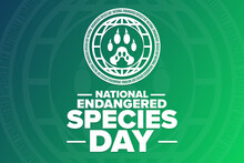 National Endangered Species Day. Holiday Concept. Template For Background, Banner, Card, Poster With Text Inscription. Vector EPS10 Illustration.