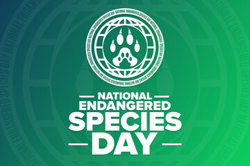 national endangered species day. holiday concept. template for background, banner, card, poster with