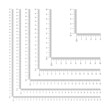 © vikusha_art - Set of corner ruler templates with centimeters and millimeters markup and numbers. Measuring tool with 5, 10, 15, 20, 25, 30 cm vertical and horizontal lines. Vector graphic illustration