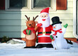 Reindeer, Santa, and Snowman