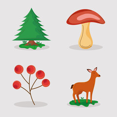 Sticker - four landscape nature icons