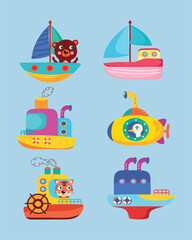 Poster - six little kids illustrations