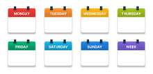 Week Calendar Schedule Vector Set In Template Design.