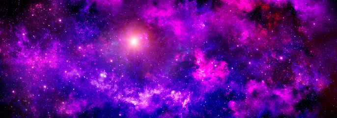 Wall Mural - nebulae and gas clouds with stars in space
