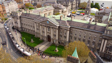 Trinity College In Dublin From Above - Aerial View By Drone