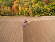 Tractor in field as seen from above