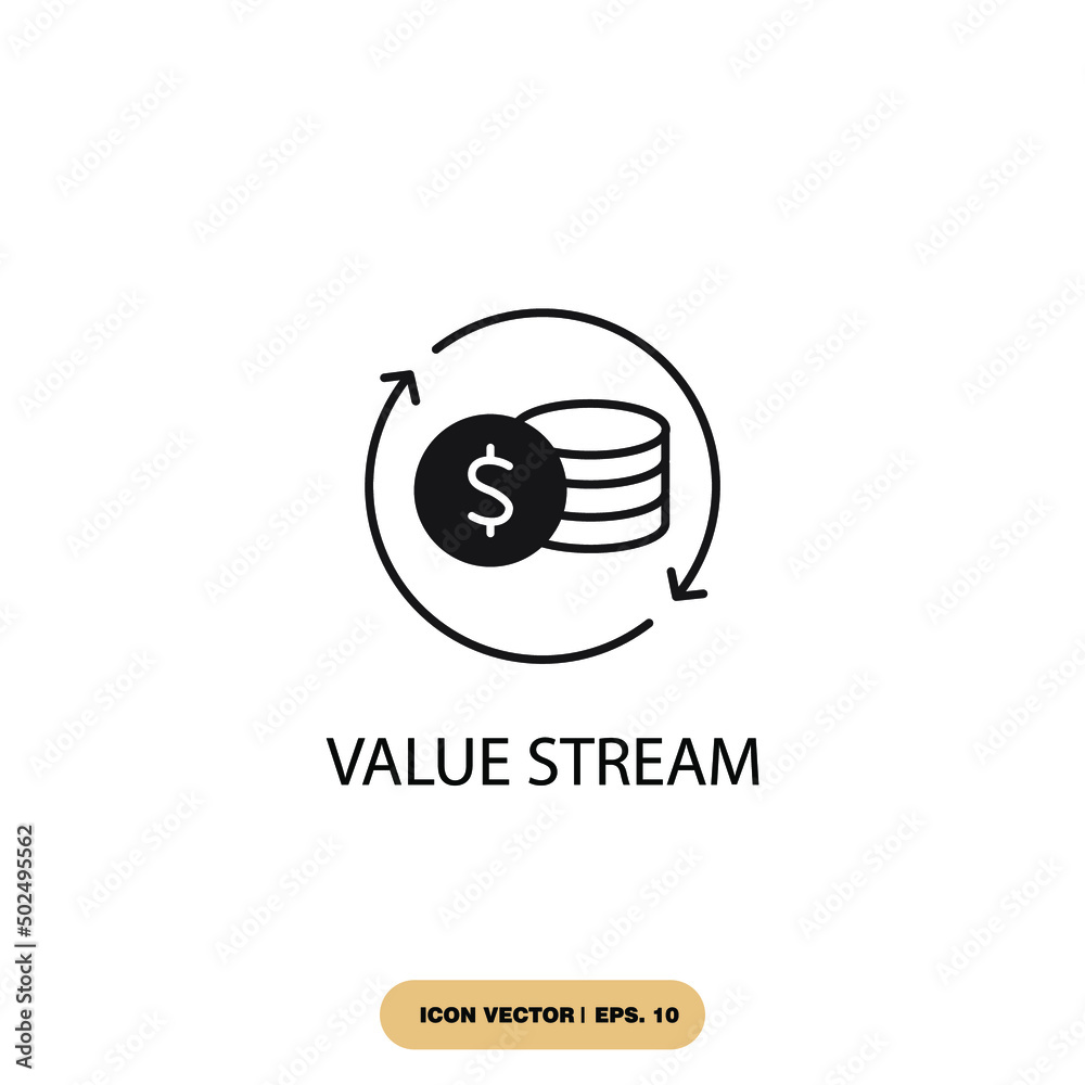 value stream icons symbol vector elements for infographic web Stock ...