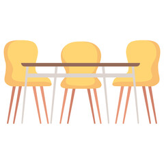 Sticker - table with yellow chairs