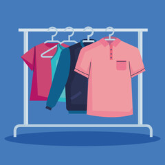 Wall Mural - rack with clothes hanging