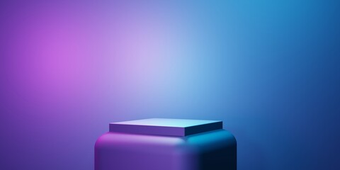Wall Mural - 3d rendering of purple and blue abstract geometric background. scene for advertising, technology, sh