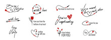 Romantic Lettering Set. Calligraphy Postcard Or Poster Graphic Design Typography Element. Hand Written Vector Style Happy Valentines Day Sign.