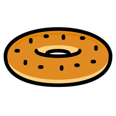 Sticker - bagel line icon