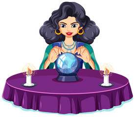 Wall Mural - Fortune teller with crystal ball