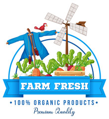 Wall Mural - logo design with fresh vegetables