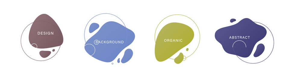 Poster - fluid organic abstract shape element vector background set with liquid