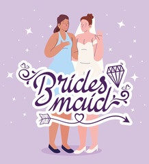 Canvas Print - bridesmaid lettering and characters