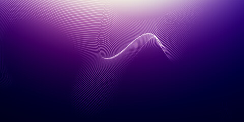 Poster - abstract colorful digital particles wave with bokeh and light background, 3d render wave line dot ba