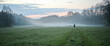 © 4Max - Family with children walking in a foggy meadow