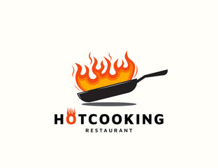 Wall Mural - Cook logo with fire design