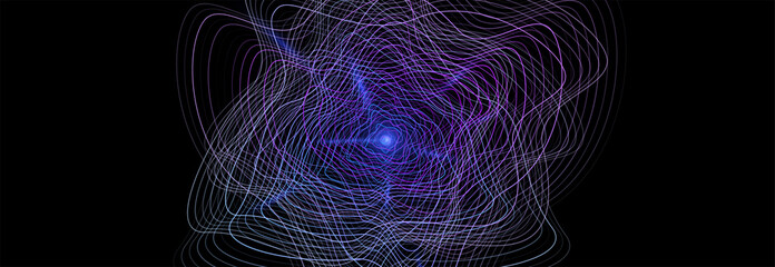Fototapete - Abstract tech digital future shapes vector background. Technology 3d
