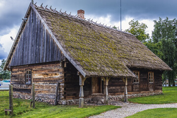 Wall Mural - 19th century rural house in Folk Culture Museum in Wegorzewo town, Warmia and Mazury region, Poland