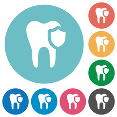 Wall Mural - Dental protection flat round icons