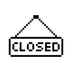 Poster - pixel closed  icon.  Vector pixel art closed  button 8 bit logo for game