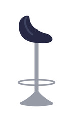 Poster - Bar stool semi flat color vector object. Seating for kitchen and bar. Furniture for pub. Full sized item on white. Simple cartoon style illustration for web graphic design and animation