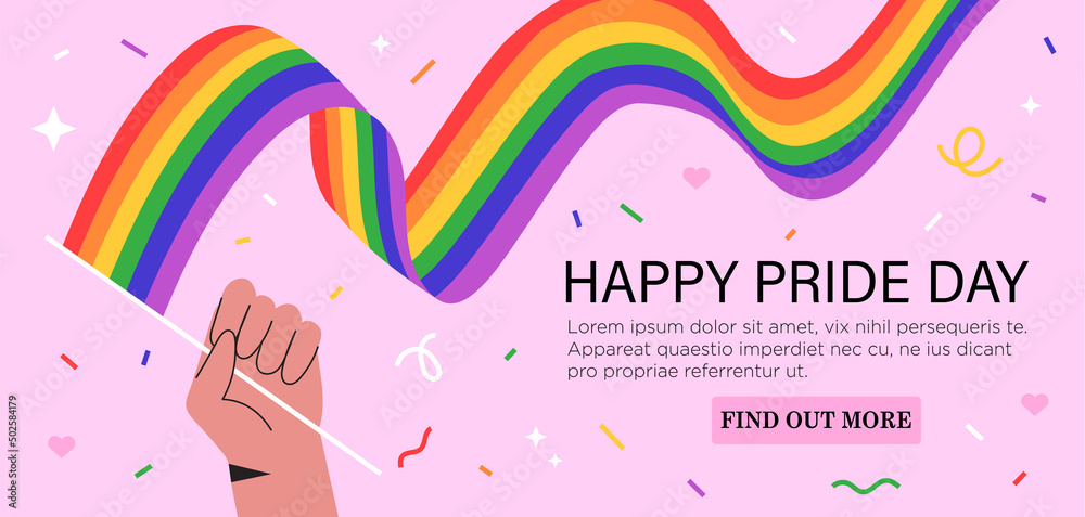 Hand hold rainbow lgbt flag and celebrate pride month, week or day ...