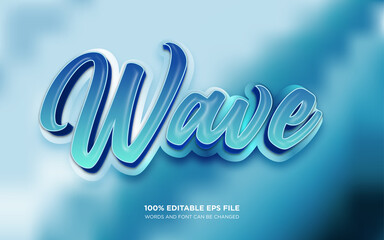Poster - wave 3d editable text style effect