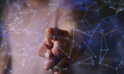 Concept of Network, internet communication. 3d illustration