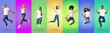 © Prostock-studio - Multiethnic young people having fun on studio backgrounds, collage