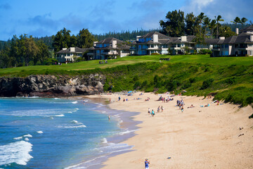 Wall Mural - Oneloa Beach along the Kapalua Coastal Trail on West Maui, Hawaii - Picturesque beach with translucid waters in the Pacific Ocean