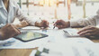 © PaeGAG - Partner meeting business investor working start up project for both company with document data graph, Professional Business teamwork conference project success financial statistics growth profit.